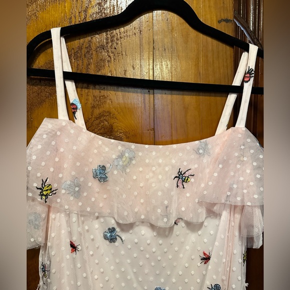 Betsey Johnson Pink Polka Dot Bug Midi Dress - Picture 2 of 9